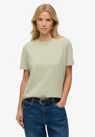 Superdry T-Shirt SUPERDRY Essential Logo Emb Tee, Damen, Gr. XXL, dusty sage, Single Jersey, Obermaterial: 100% Baumwolle, unifarben, normal, Rundhals, Shirts 