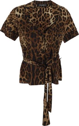 Dolce & Gabbana Shirt - Dames - Overhemden - Bruin - XS - Overhemden