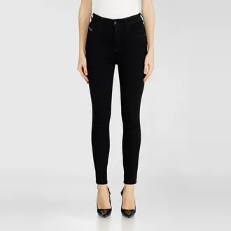 Diesel Skinny Jeans High Waist 1984 Slandy-High, Black/Dark grey, Zip fly
