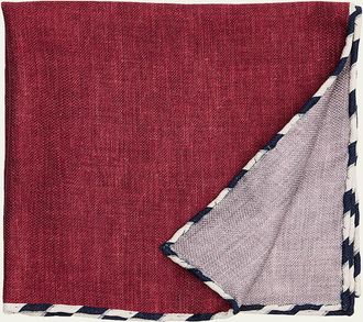 Brunello Cucinelli Mens Double-Face Stripe-Trim Silk Pocket Square