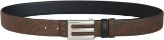 Etro Omkeerbare Paisley Katoenen Riem - Heren - Riemen - Bruin - 100 CM - Katoen - Accessoires