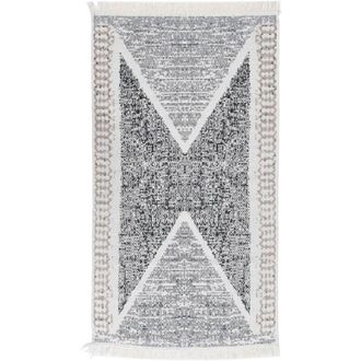 vidaXL Rug Black and Grey 120x180 cm Cotton vidaXL