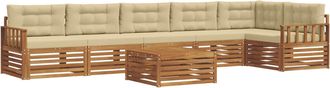 vidaXL Conjunto De Sof&aacute;s De Exterior 7 Uds. Natural Y Beige Vidaxl