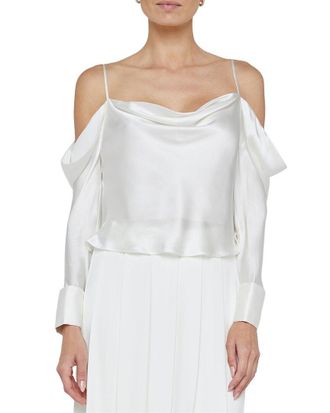 L'agence Lagence Cavallo French Cuff Silk Top