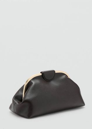Mango Borsa da mano similpelle cioccolato - Donna - Taglia unica - MANGO