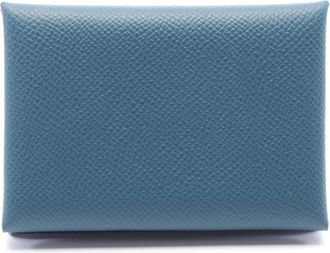 Hermès Green Epsom Leather Leather Coin Purse/Coin Case (Pre-Owned)