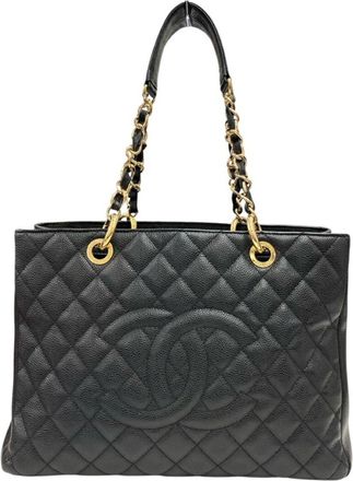 Chanel Black Grained Calfskin Tote Bag (Pre-Owned)
