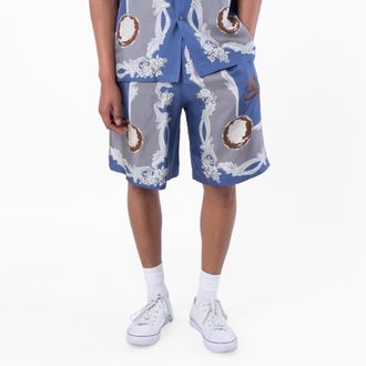 Versace Cameo Print Elasticated Waistband Silk Shorts, Brand Size 48 ( Medium )