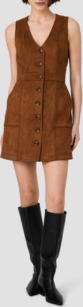 French Connection Laney Faux Suede Sleeveless Patch Pocket Minidress in Tan at Nordstrom, Size 12
