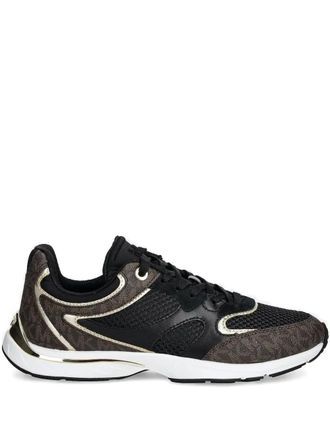 Michael Michael Kors logo-detail panelled sneakers - women - Artificial Fur/Fabric/Fabric/Synthetic Rubber - 7 - Black