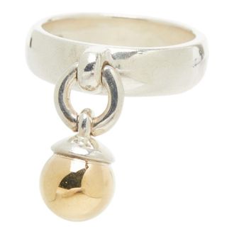 Tiffany & Co. Silver Yellow Gold Yellow Gold (18K) Silver 925 Band Ring (Pre-Owned)