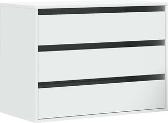 vidaXL Cassettiera Bianca 80x41x58 Cm In Legno Multistrato - Vidaxl