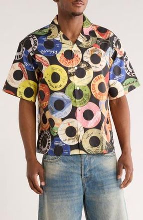 Billionaire Boys Club BB Techniques CD Print Cotton Camp Shirt in Black at Nordstrom Rack, Size Xxx-Large