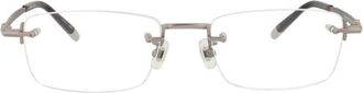 Montblanc MB0132O002 Rectangle Semi-Rim Eyeglasses - Gray