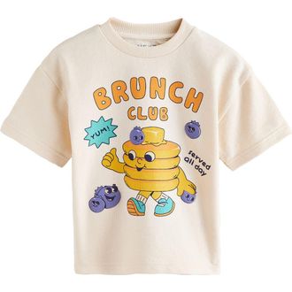 Next Kids Brunch Club Pancake Graphic T-Shirt in Cream at Nordstrom, Size 1.5-2Y