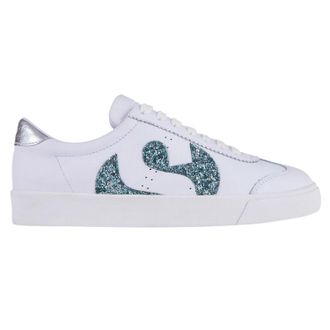 Superga Dames/Dames 2843 Club S Glitter Leren Trainers (Wit-Blauw/Licht)