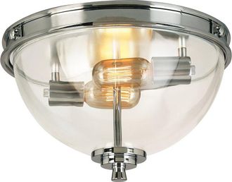 Eglo Eglo Cecilia 3 Light Ceiling Light With Chrome Finish & Clear Dome Shaped Glass Shades