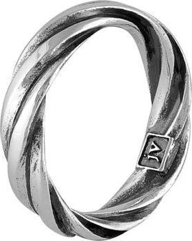 John Varvatos Mens Twist Band Ring in Silver at Nordstrom, Size 10