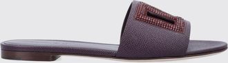 Dolce & Gabbana Sliders Dolce & Gabbana in pelle a grana con monogram di strass