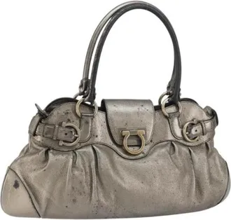 Ferragamo Pre-owned Handbags, female, Gray, Size: ONE SIZE Pre-owned Handbag