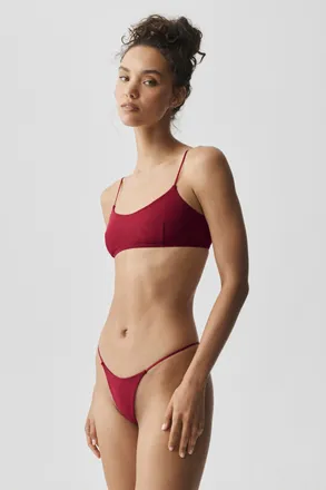 Alo | Airmesh Venus Thong Underwear in Summer Romance Red, Size: Medium