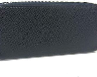 Louis Vuitton Taiga Navy Blue Taiga Leather Long Wallet (Bi-Fold) (Pre-Owned)