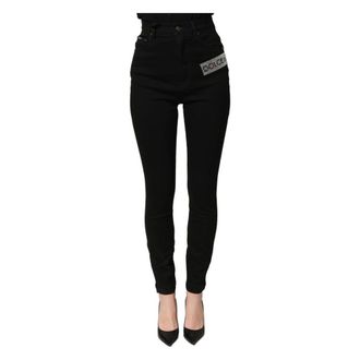 Dolce & Gabbana Grace High-Waisted Jeans - female - Dolce & Gabbana - Skinny Fit Jeans - Black - XS - Jeans