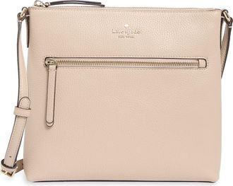 Kate Spade New York jackson top zip leather crossbody bag in Warm Beige at Nordstrom Rack