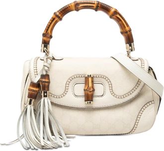 Gucci Pre-owned Gucci Medium GG Canvas New Bamboo Satchel Ladies 5MVTYB351ZHXERS6