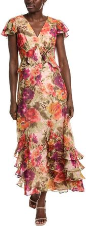 Eliza J Short Sleeve Printed Maxi Dress
