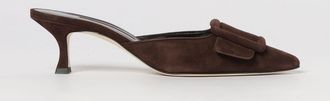 Manolo Blahnik Mules Maysale in camoscio con fibbia decorativa