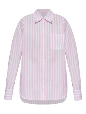 Hunza G embroidered striped oversized shirt - Pink