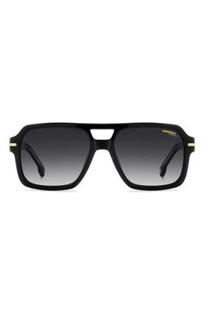 Carrera 56mm Gradient Square Sunglasses in Black/Dark Grey at Nordstrom