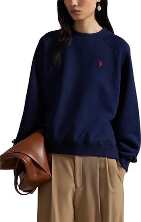 Polo Ralph Lauren Arctic Fleece Sweatshirt in Cruise Navy at Nordstrom, Size Xx-Small