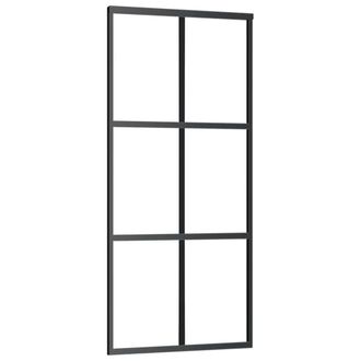 Berkfield Home Sliding Door ESG Glass & Aluminium 90x205 cm Black