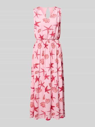 Milano Milano Italy Midikleid mit Allover-Motiv-Print in Pink, Gr&ouml;&szlig;e XXL