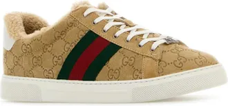 Gucci Mens Camel Suede Ace Sneakers Butbutvrvgwbut