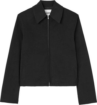 Jil Sander zip-up shirt jacket - women - Viscose/Virgin Wool/Polyamide/Spandex/Elastane - 32 - Black