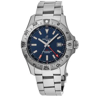 Breitling Avenger Automatic GMT 44 Blue Dial Stainless Steel Mens Watch A32320101C1A1