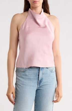 Renee C Satin Halter Top in Baby Pink at Nordstrom Rack, Size X-Small