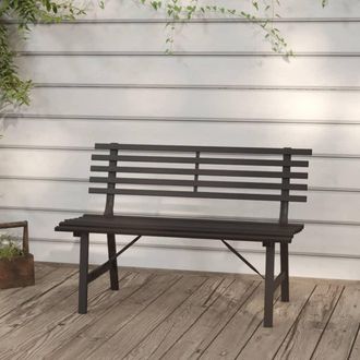 vidaXL Banco De Jard&iacute;n 110 Cm Acero Negro Vidaxl