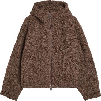 Cole Buxton Quilted Hooded Bouclé Jacket - Brown - XL