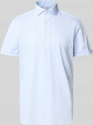 Olymp Level 5 Slim Fit Business-Hemd mit Blockstreifen und Kentkragen in Bleu, Gr&ouml;&szlig;e 38