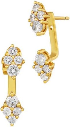 Savvy Cie Jewels Multi Stone Stud and Ear Jackets in Yellow at Nordstrom Rack