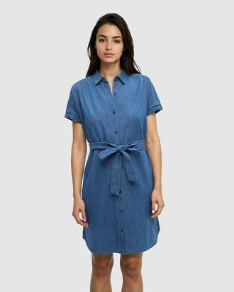 tentree Tern Dress in Mid Wash at Nordstrom, Size X-Small