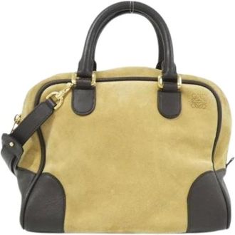 Loewe Pre-owned Handbags, female, Brown, Size: ONE SIZE Pre-owned Suede Handbag
