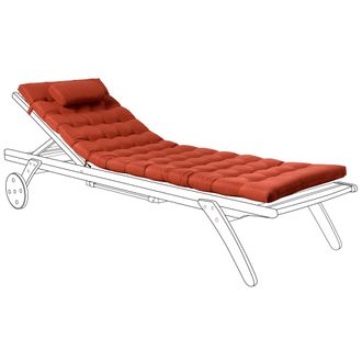 Beliani Beliani - Coj&iacute;n Para Tumbona Con Reposacabezas Resistente A Los Rayos Uv Rojo Cesana