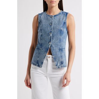 Steve Madden Wesley Denim Button-Up Vest in East Side Wash at Nordstrom Rack, Size Small
