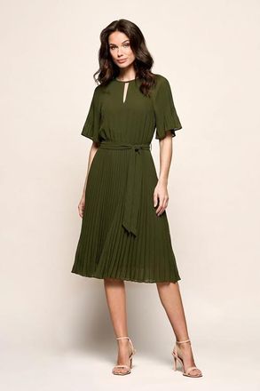 Mart Visser Haily Plisse Jurk Olijfgroen