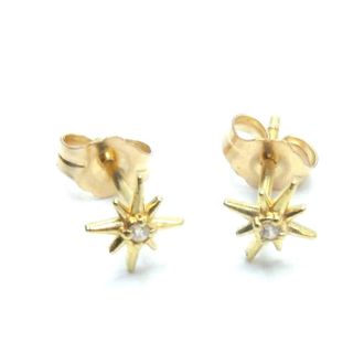Jessica Elliot Womens Tiny North Star Studs With Cz In Vermeil